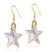 Lua Joia Star Earrings with Shimmer Crystals - Aurora Borealis - Sparkly Celestial Drop Earrings - Delicate & Fine Dangle Earrings - Jewellry Gift for Women, Girls, Teens, Wife & Girlfriend