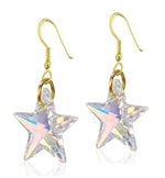 Lua Joia Star Earrings with Shimmer Crystals - Aurora Borealis - Sparkly Celestial Drop Earrings - Delicate & Fine Dangle Earrings - Jewellry Gift for Women, Girls, Teens, Wife & Girlfriend