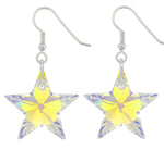 Lua Joia Star Earrings with Shimmer Crystals - Aurora Borealis - Sparkly Celestial Drop Earrings - Delicate & Fine Dangle Earrings - Jewellry Gift for Women, Girls, Teens, Wife & Girlfriend