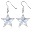 Lua Joia Star Earrings with Shimmer Crystals - Aurora Borealis - Sparkly Celestial Drop Earrings - Delicate & Fine Dangle Earrings - Jewellry Gift for Women, Girls, Teens, Wife & Girlfriend