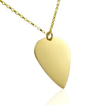 9ct Gold Guitar Pick Necklace with Plectrum Pendant Music Jewellery Gift  for Him or Her