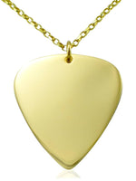 9ct Gold Guitar Pick Necklace with Plectrum Pendant Music Jewellery Gift  for Him or Her