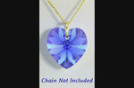 Blue sapphire crystal September birthstone jewellery gold heart pendant