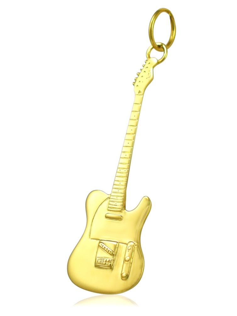 Gold guitar necklace pendant for ladies