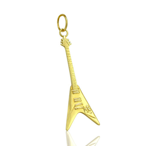 9ct gold guitar pendant v shape guitar gifts for rockers music jewellery