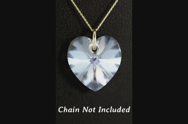 Diamond crystal April birthstone jewellery gold heart pendant