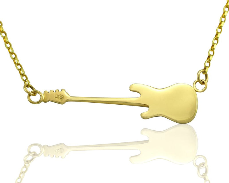 solid Gold guitar necklace bass guitar gifts for him uk 