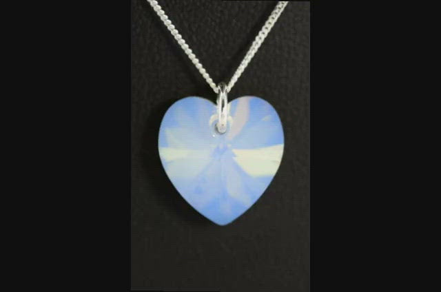 Moonstone crystal June birthstone necklace silver heart pendant