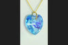 Gold heart jewellery light blue crystal necklace UK