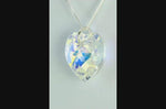 Swarovski crystal aurora borealis necklace silver heart pendant