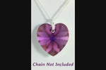 Purple Amethyst crystal February birthstone jewellery silver heart pendant