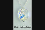 Swarovski crystal aurora borealis jewellery silver heart pendant