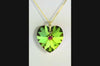 Colourful jewellery green crystal necklace gold heart pendant