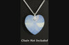 White opal crystal October birthstone jewellery silver heart pendant