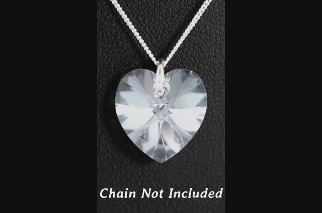 White stone jewellery silver heart pendant UK