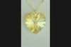 Solid gold heart necklace crystal pendant for ladies