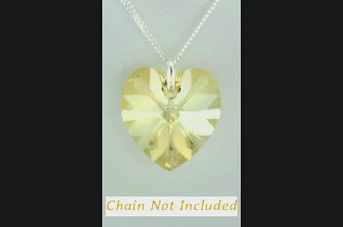 Ladies jewellery silver heart crystal pendant