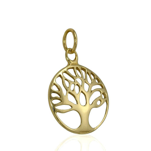 Womens 9 carat gold tree of life pendant