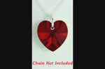 Red garnet crystal January birthstone jewellery silver heart pendant