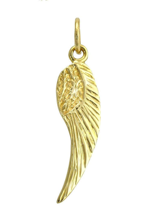 Womens 9ct gold angel wing pendant for ladies