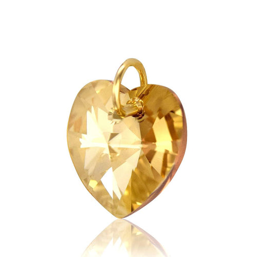 9ct gold heart pendant crystal jewellery for ladies