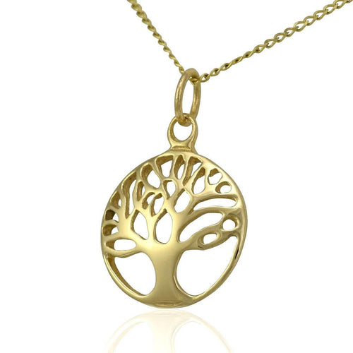Womens 9ct gold tree of life necklace UK