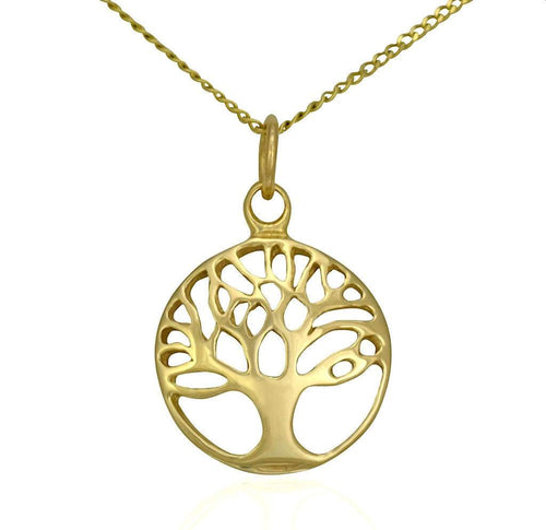 Ladies 9ct gold tree of life necklace chain