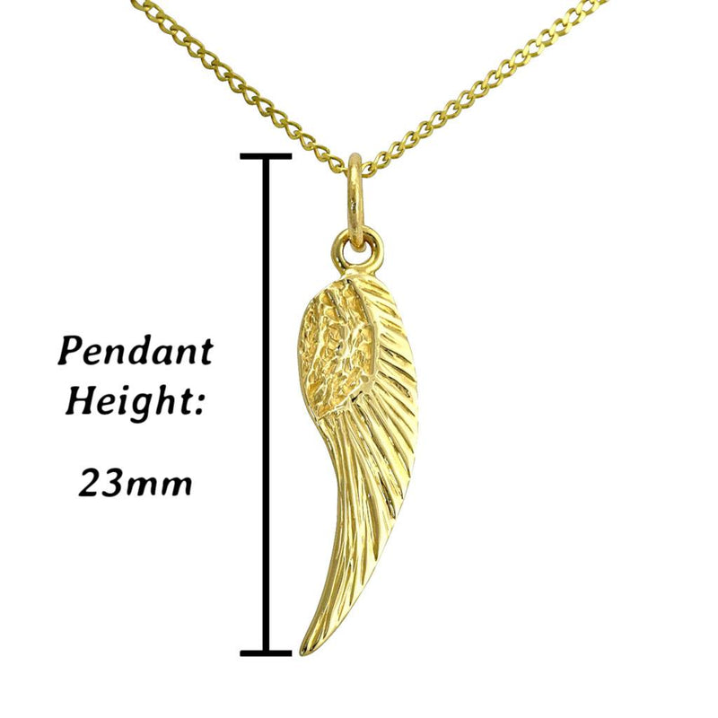 Ladies angel wing necklace gold pendant for women