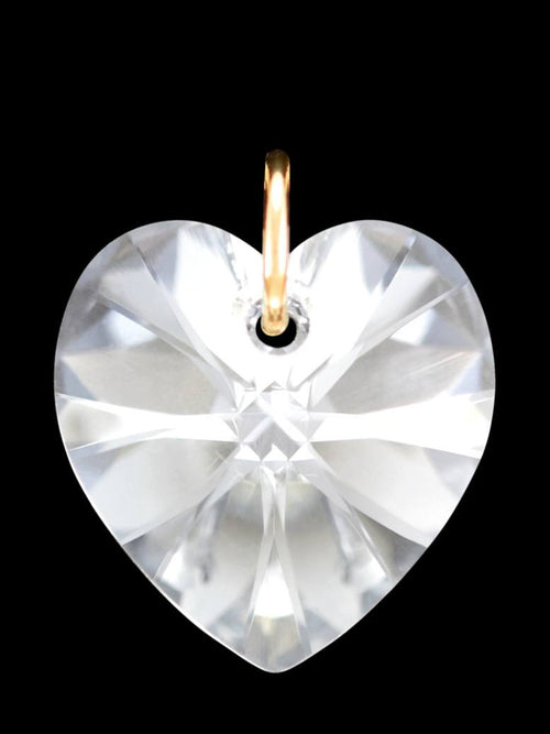 Diamond crystal April birthstone jewellery gold heart pendant