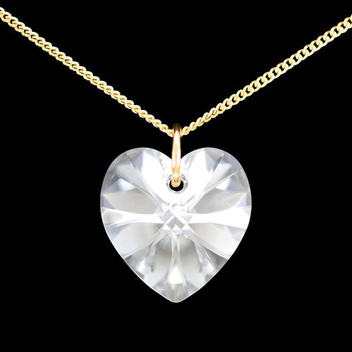 Diamond April birthstones necklace gold heart pendant
