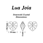 Aurora borealis crystal pendants gold heart jewellery