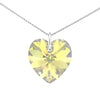 Swarovski crystal aurora borealis necklace silver heart charm