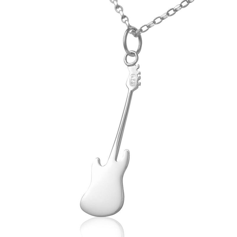 Guitar necklace silver bassist gifts for bass players