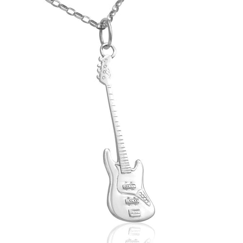 Guitar necklace silver bassist gifts for dad