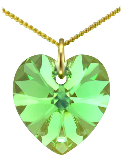 Green peridot birthstone necklace August