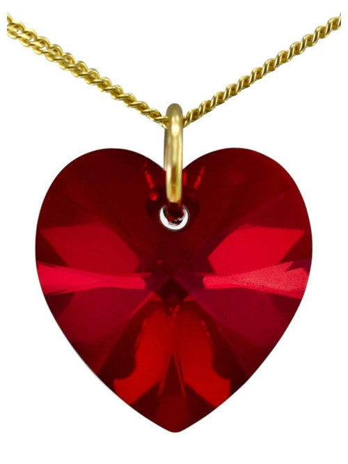 Red garnet birthstone necklace January