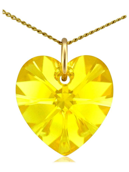 Yellow citrine birthstone necklace November
