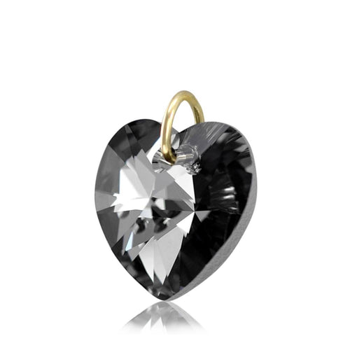 Black crystal pendant gold jewellery for girls