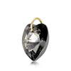 Black crystal pendant heart necklace charm