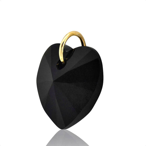 Gothic black jewellery gold heart pendant