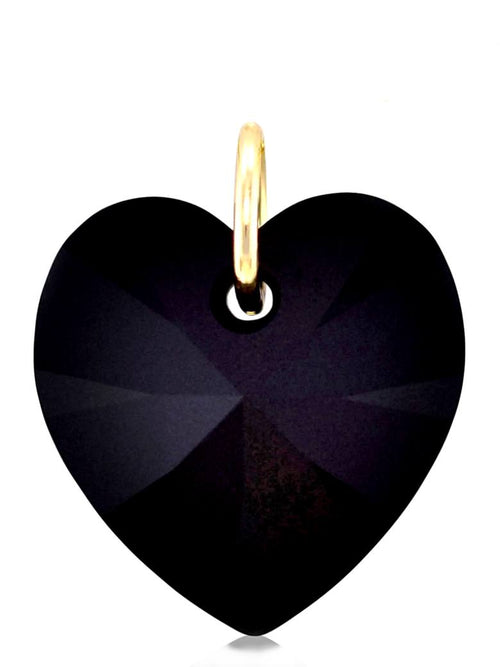 Black pendant gold heart jewellery gothic necklace charm