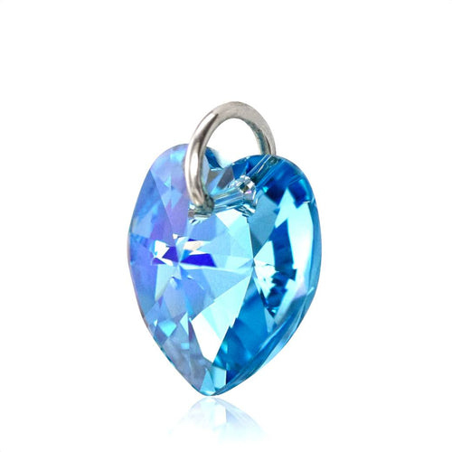 Heart pendant blue crystal jewellery swarovski