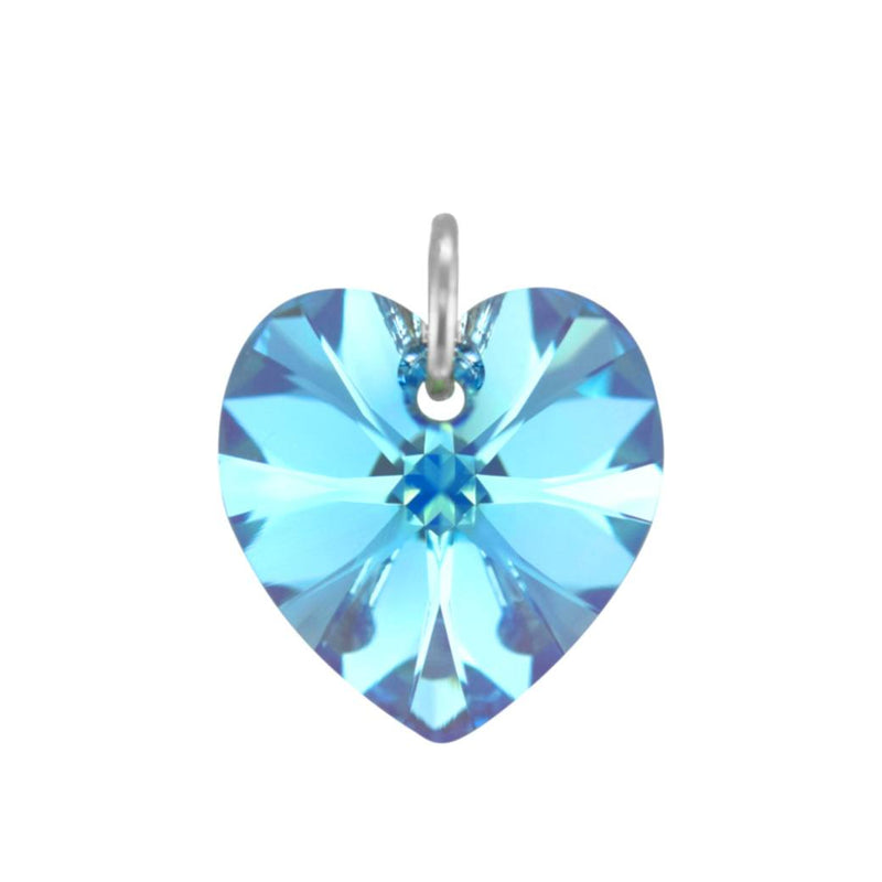 Swarovski blue crystal jewellery silver heart pendant