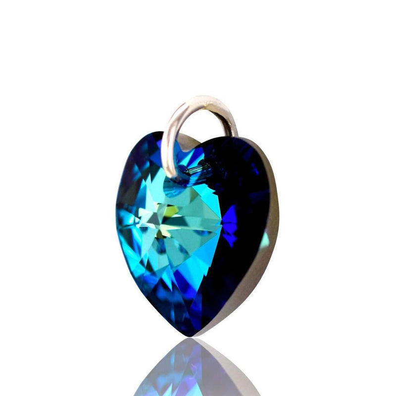Silver dark blue crystal pendants uk handmade jewellery