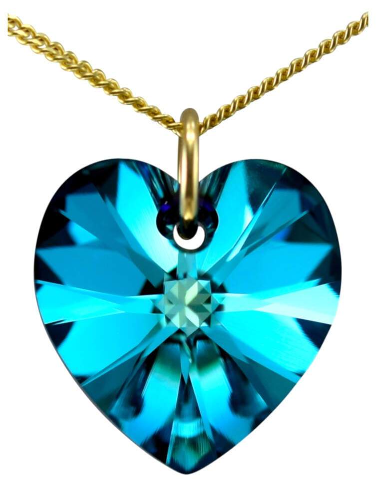 Amazon.com: KRUCKEL Ocean Blue Heart Pendant Necklace | Swarovski Crystal,  Hypoallergenic | White Gold Plated Jewelry For Women | Valentine's,  Birthdays : Clothing, Shoes & Jewelry