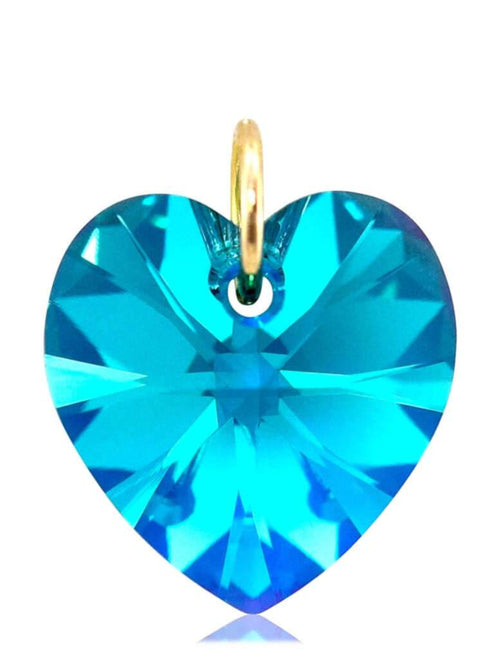 Turquoise crystal December birthstone jewellery gold heart pendant