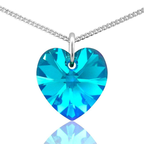 Turquoise December birthstone necklace sterling silver heart pendant