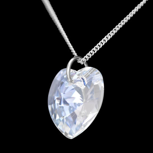 Diamond April birthstone necklace sterling silver heart pendant