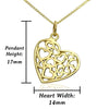 Womens filigree heart necklaces gold pendant for ladies