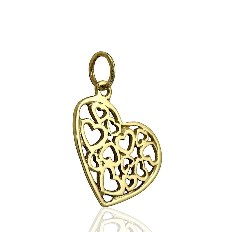 Ladies filigree heart pendant gold jewellery for women